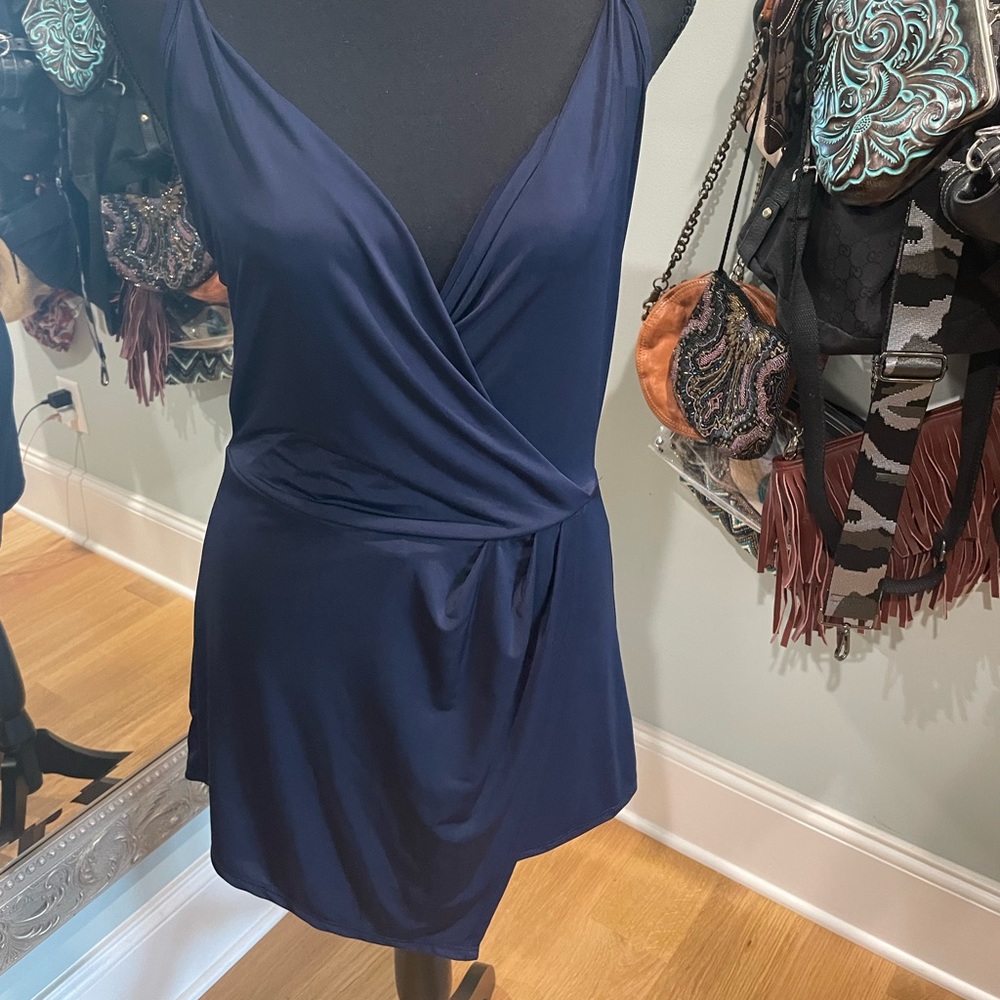 EUC Charlotte Russe Navy Blue Romper size Medium